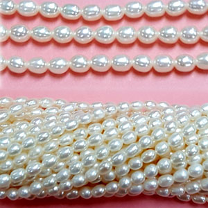 FRESHWATER PEARL RICE 3-4MM WHITE